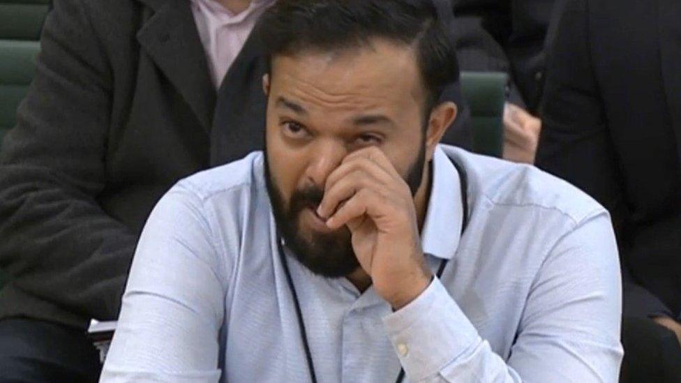 Azeem Rafiq giving evidence at the DCMS Select Committee hearing