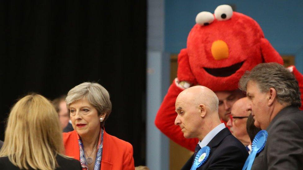 Bobby Smith at the election count with Theresa May in the foreground