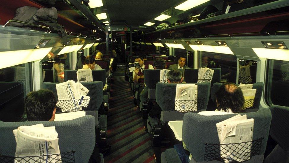 The Eurostar travelling beneath the Channel tunnel in November 1994