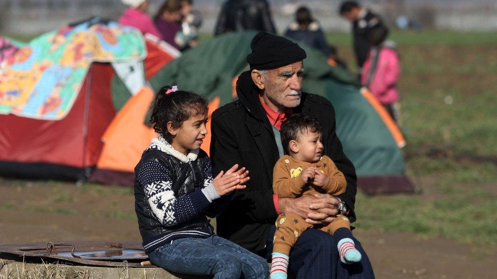 Migrants at Idomeni camp, 4 Mar 16