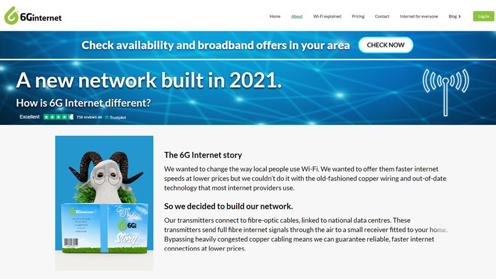 Lancashire-based broadband provider 6G Internet advert