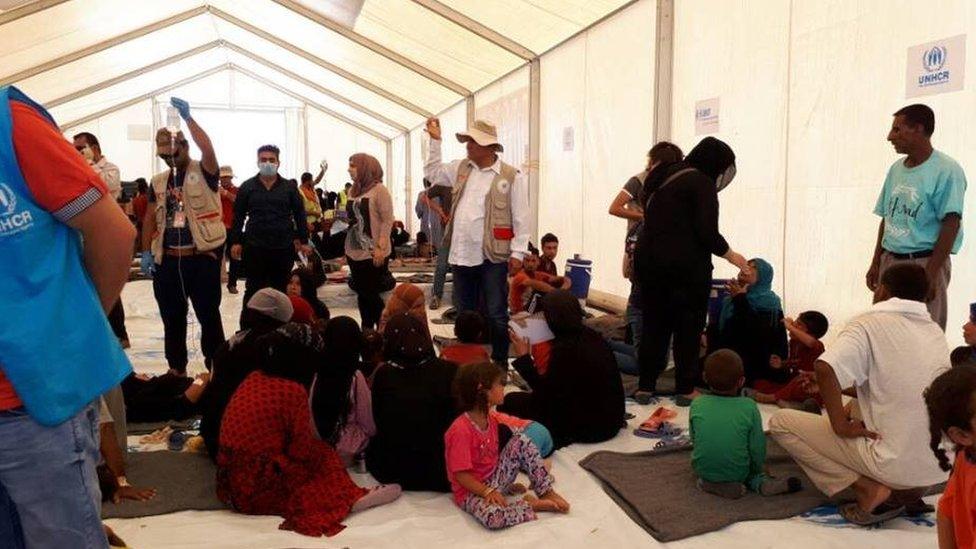 People being treated for food poisoning at the camp