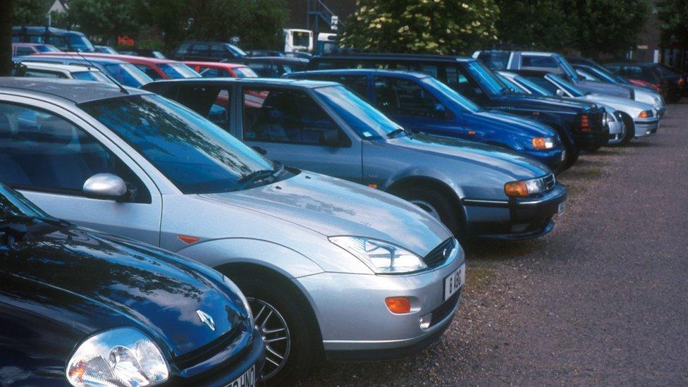 Generic cars parked