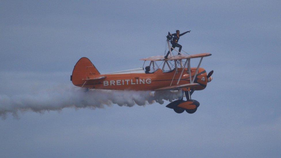 Wing walkers at the airshow