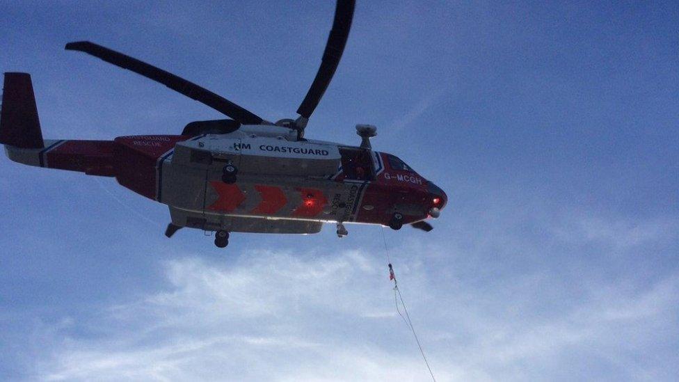 Helicopter at sea