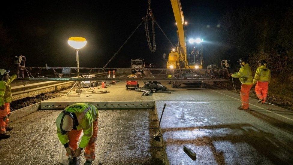 Works being carried out on A46