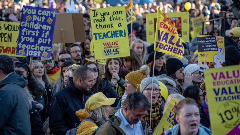 Teachers march in Glasgow