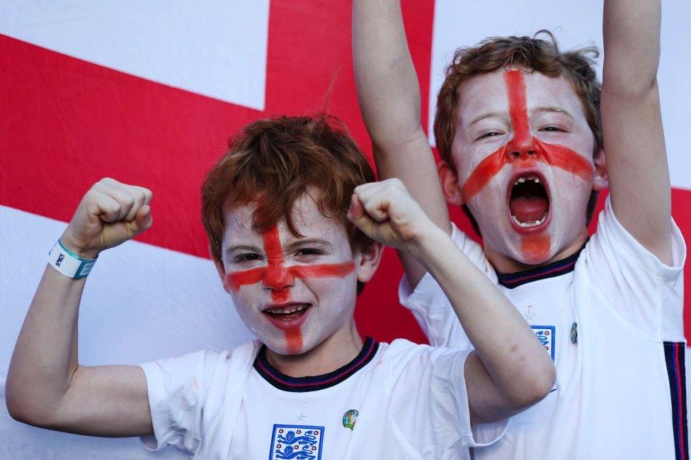 Young fans ahead of the England game