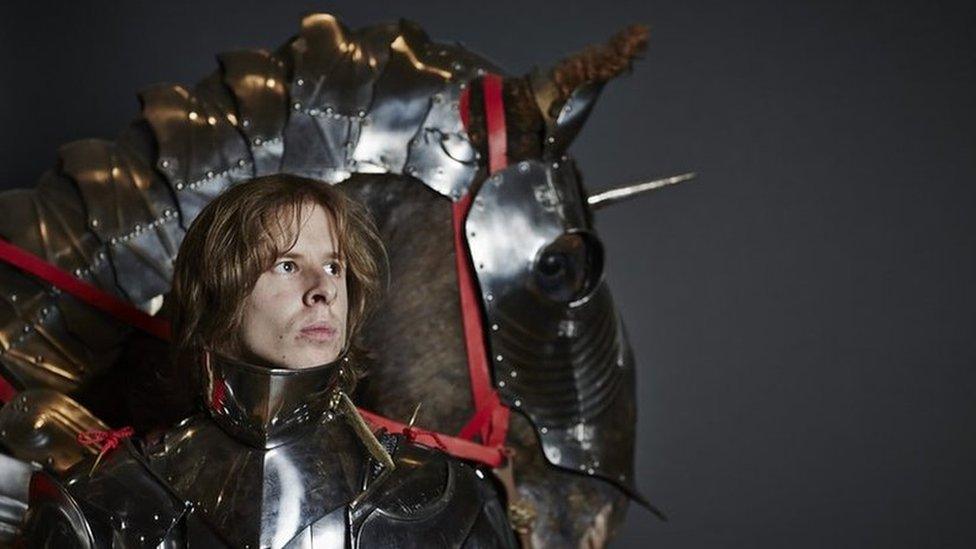 Dominic Smee in armour