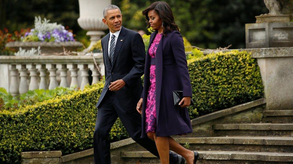 The president and his wife at Winfield House in London