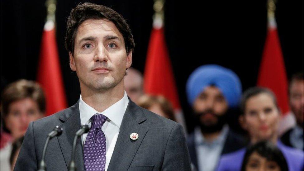 Canada's Prime Minister Justin Trudeau speaks to the media at the end of a two-day cabinet retreat in Calgary, Alberta, Canada on 24 January 2017.