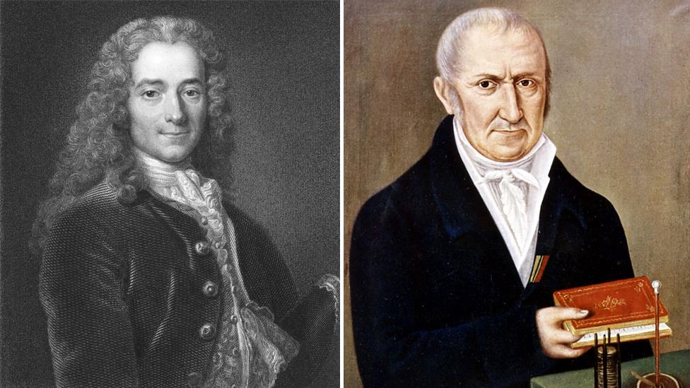 Voltaire and Alessandro Volta