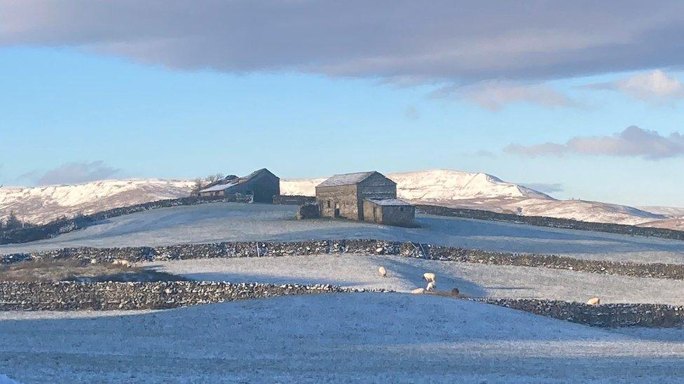 Snow in Hawes, North Yorkshire