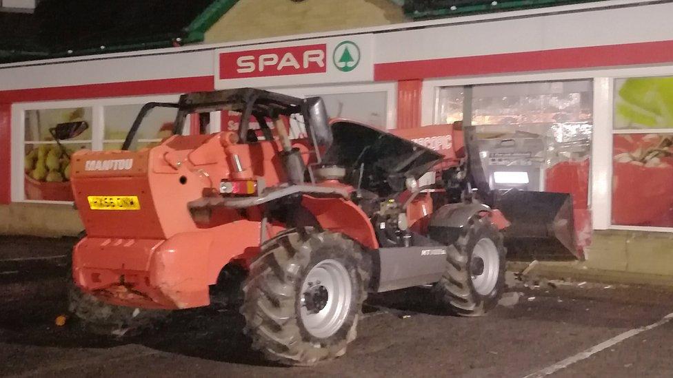 A piece of stolen plant machinery was used in the bid to dislodge the ATM