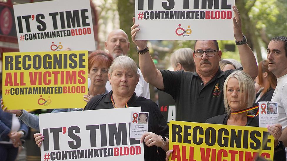 Contaminated blood protesters