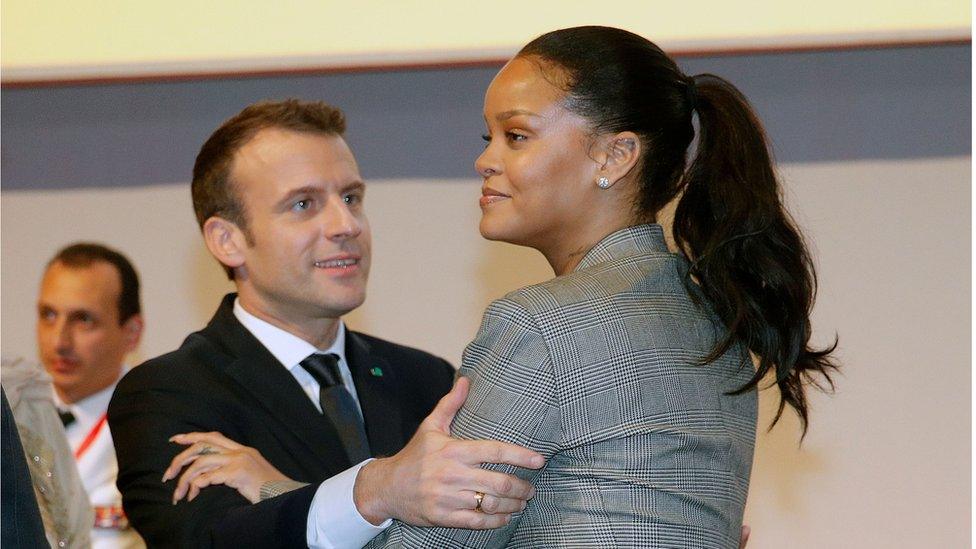 macron and rihanna