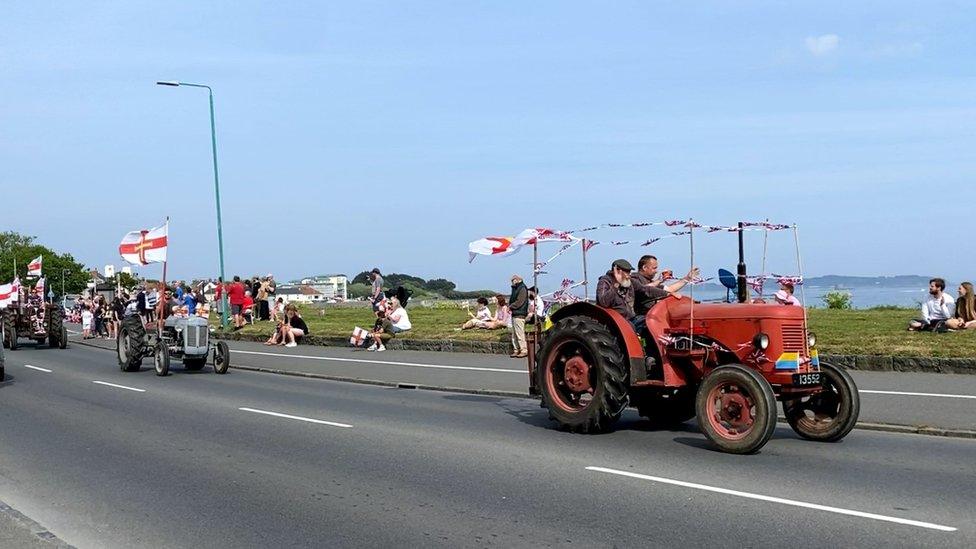 tractors in Guernsey for liberation day