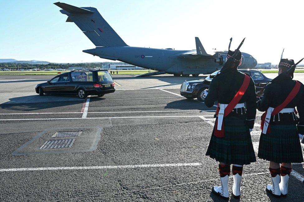 The hearse at Edinburgh Airport