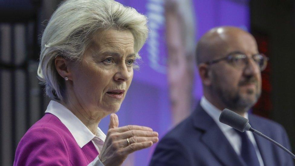 European Council President Charles Michel and President of Commission Ursula von der Leyen