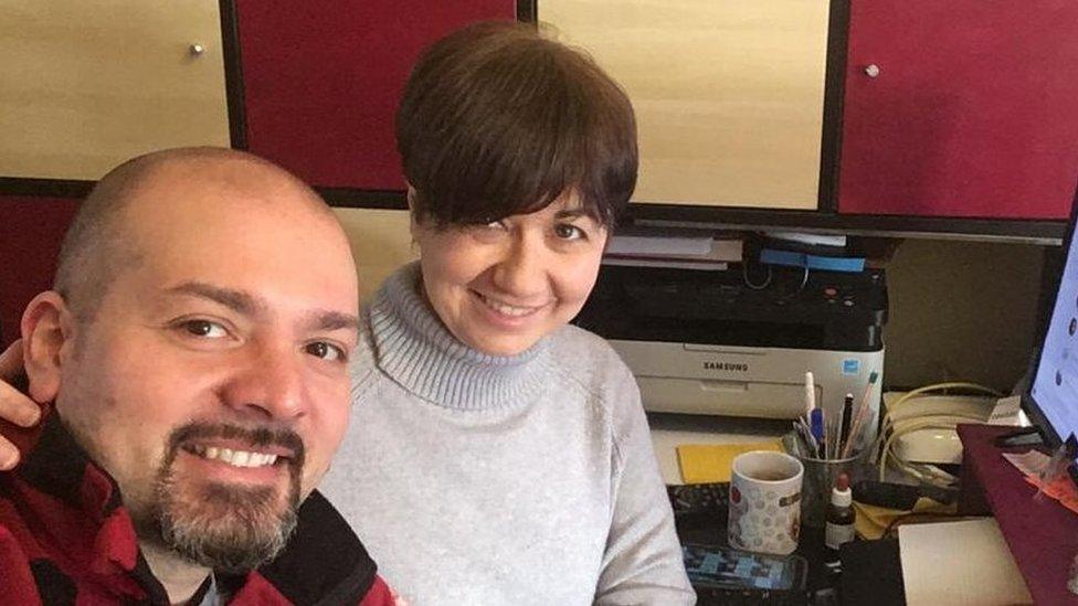 Daniela and her husband at home in San Fiorano in Italy's red zone