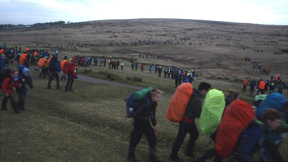 Teens taking part in Ten Tors