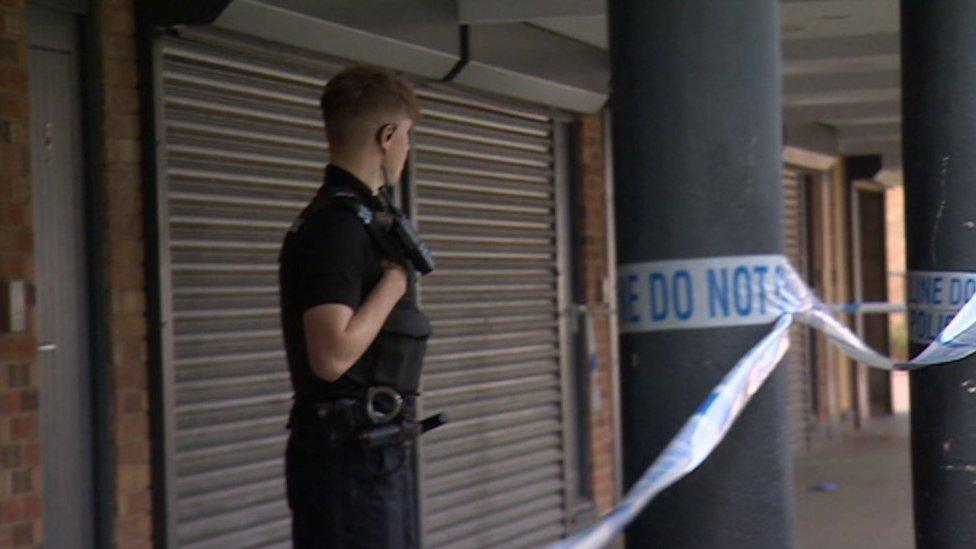 A police officer at the scene