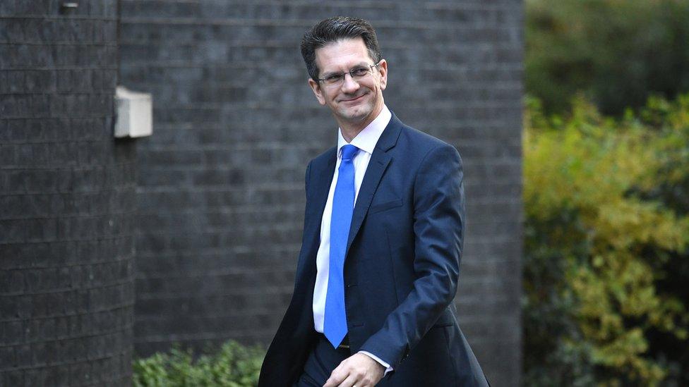 Steve Baker MP seen walking along Downing Street