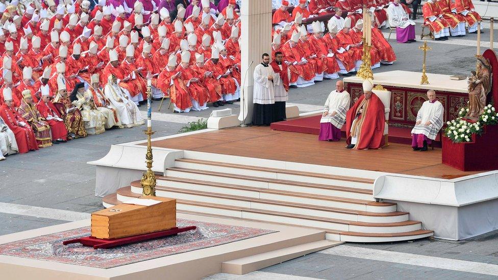 Clergy from around the world joined Pope Francis and thousands of mourners in St Peter's Square