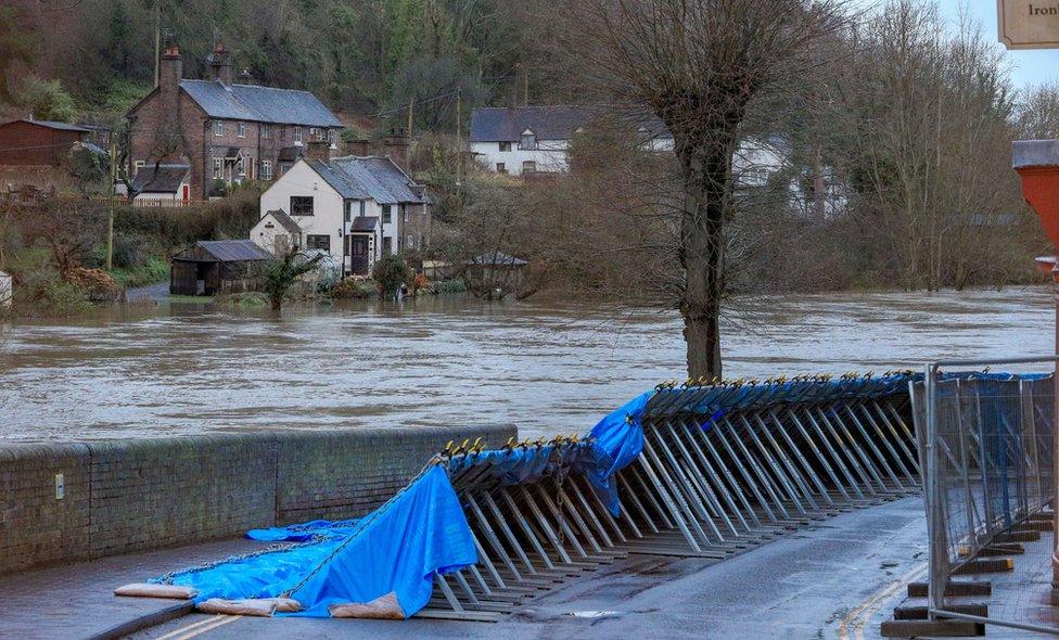 Flooding in Ironbridge, Shropshire