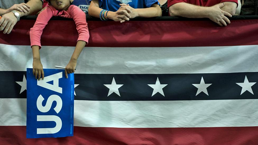 People listen Hillary Clinton speaks during a rally in Raleigh, North Carolina - 27 September 2016