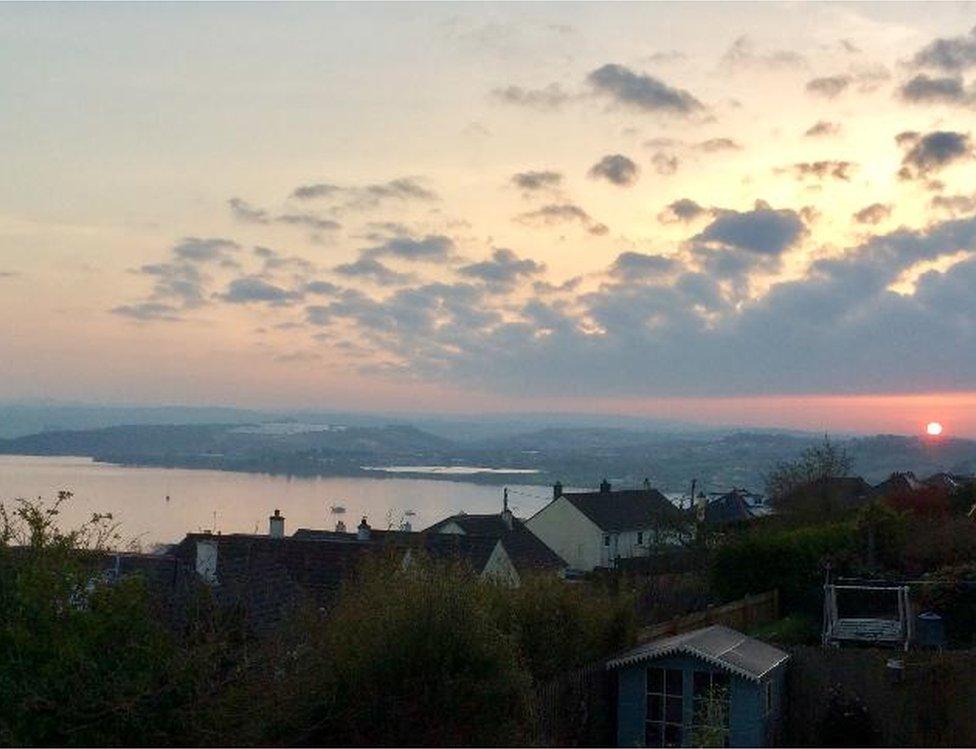 The sunrise in Saltash