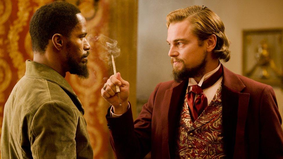 Jamie Foxx and Leonardo DiCaprio in Django Unchained