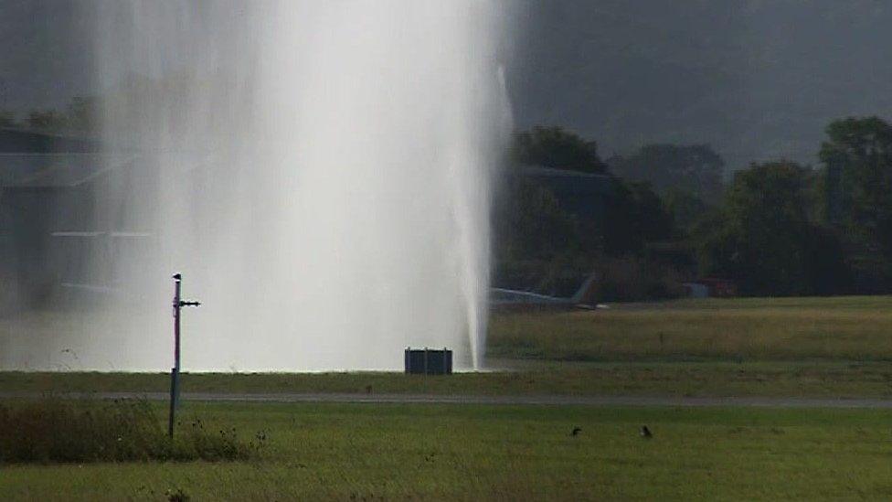 The fountain on the airfield