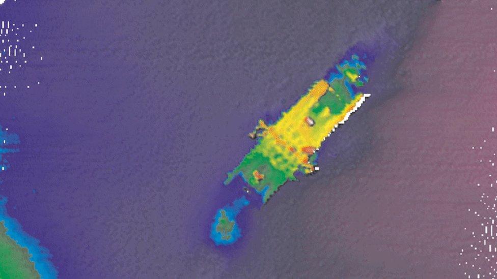 Sonar image of the wreck of Iona I