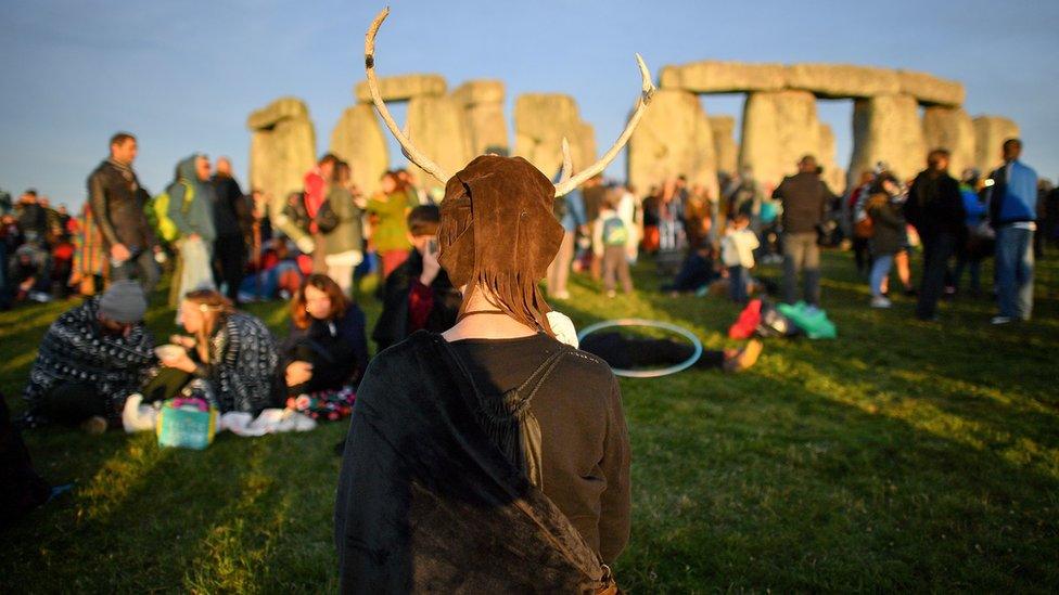 Man at stonehenge