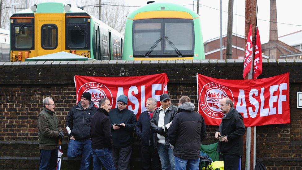 Striking train drivers