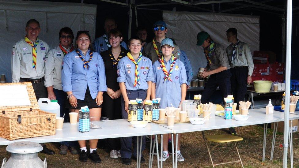 Scouts doing tees and coffees for donations