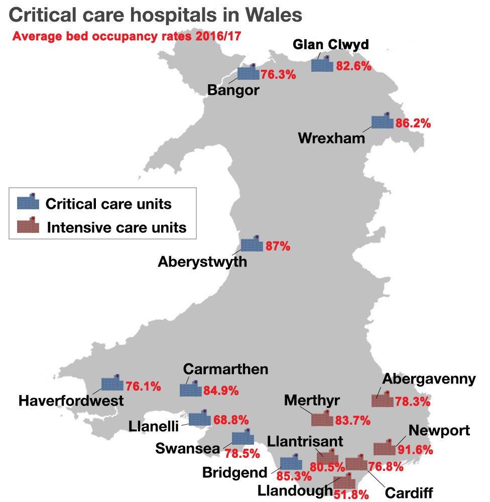 Map of bed occupancy rates