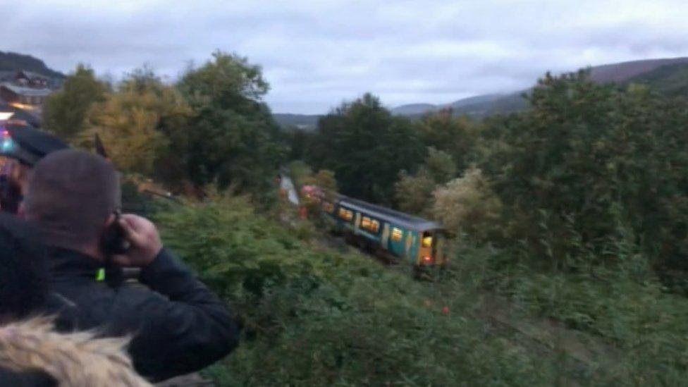 Train stranded on the Valleys Line