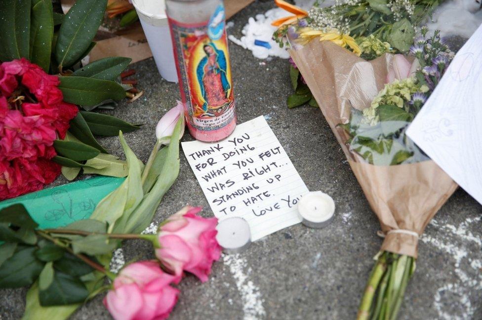 Portland residents have been paying tribute at a makeshift memorial