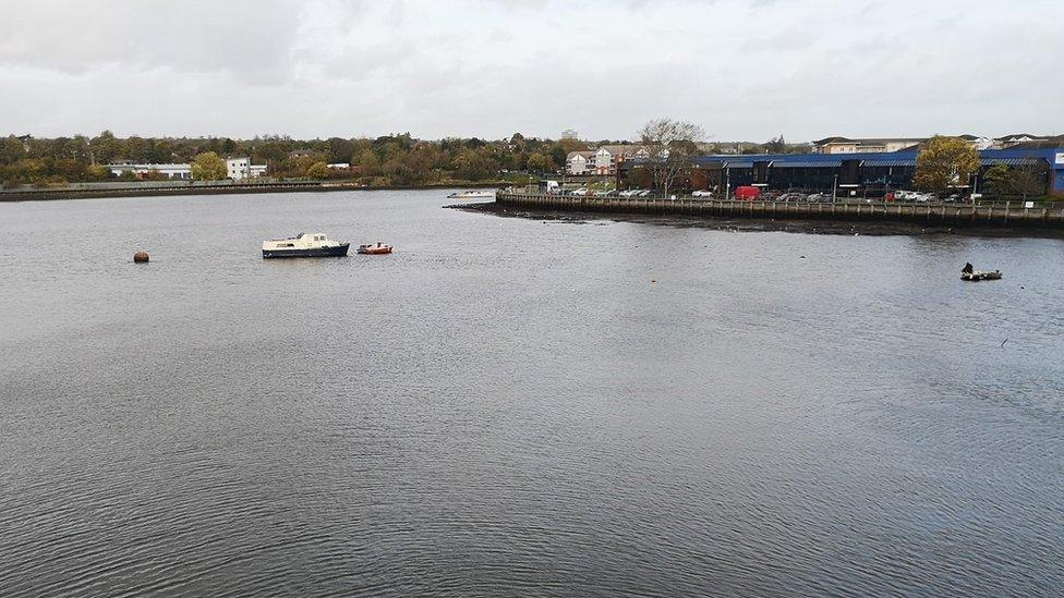 The river following the boat clearance