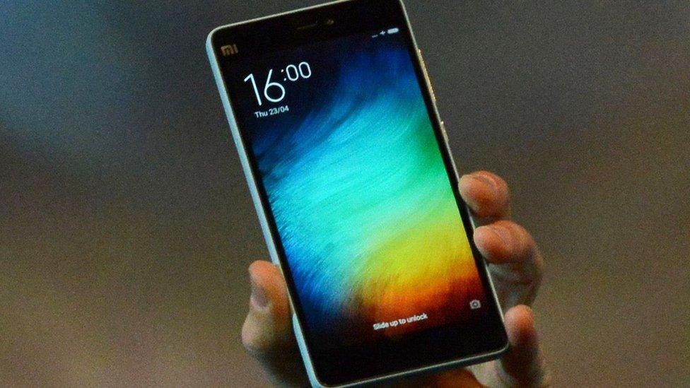 Xiaomi's Mi4i smartphone in New Delhi on April 23, 2015