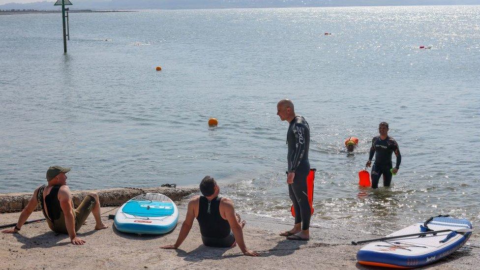 Paddle boarders in Porthcawl