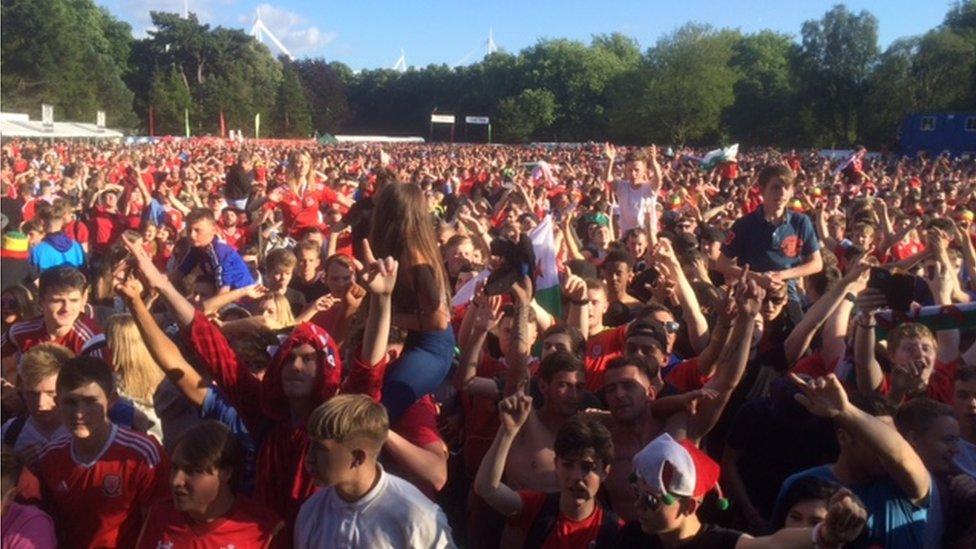 Fan zone in Cardiff