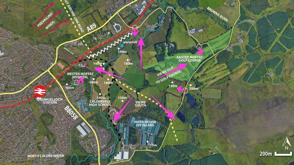 A map of the Wester Moffat site