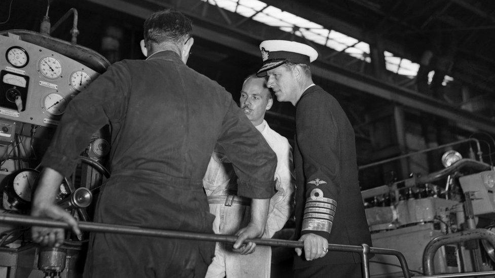 The Duke of Edinburgh is at Vickers Armstrongs yard at Barrow-in-Furness