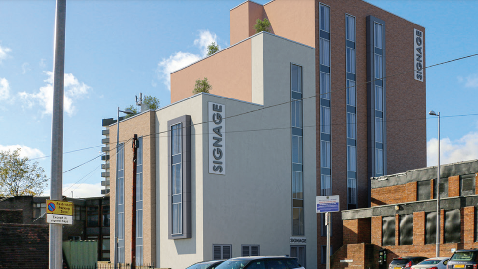 Drawing of planned student flats