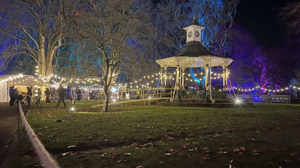 An outdoor light show