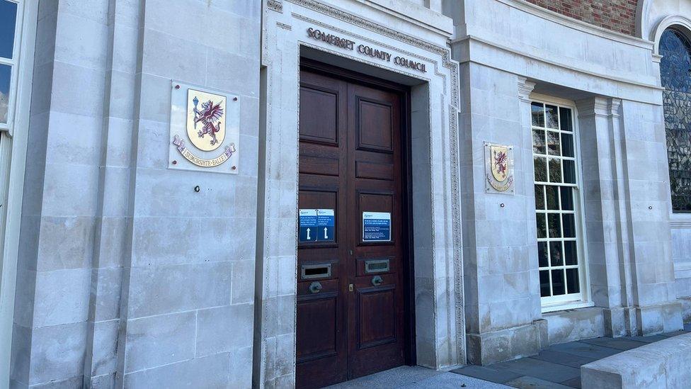 The entrance to County Hall in Taunton