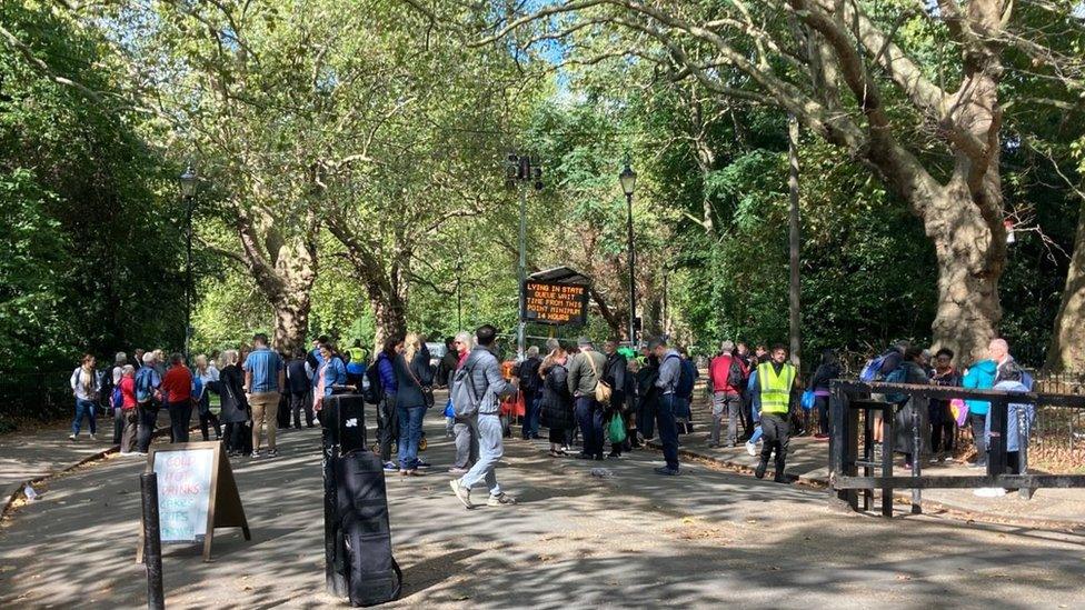 Queue at Southwark Park